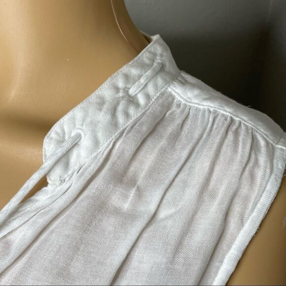 Anthropologie Cloth & Stone Sleeveless Blouse White High Low Hem Sheer Sz Small - Picture 3 of 13